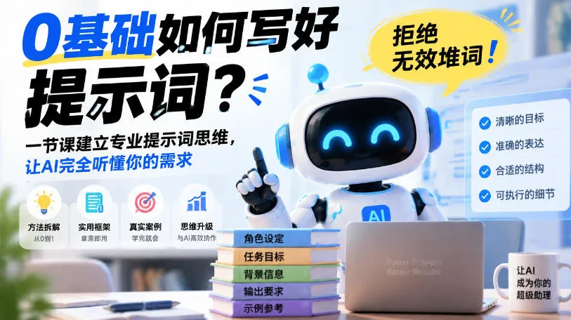 0基础如何写好提示词，拒绝无效堆词！一节课建立专业提示词思维，让AI完全听懂你的需求-706资源网