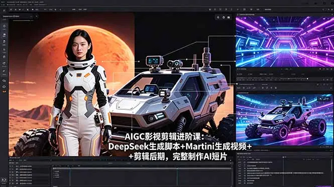 AIGC影视剪辑进阶课：DeepSeek生成脚本+Martini生成视频+剪辑后期，完整制作AI短片-706资源网