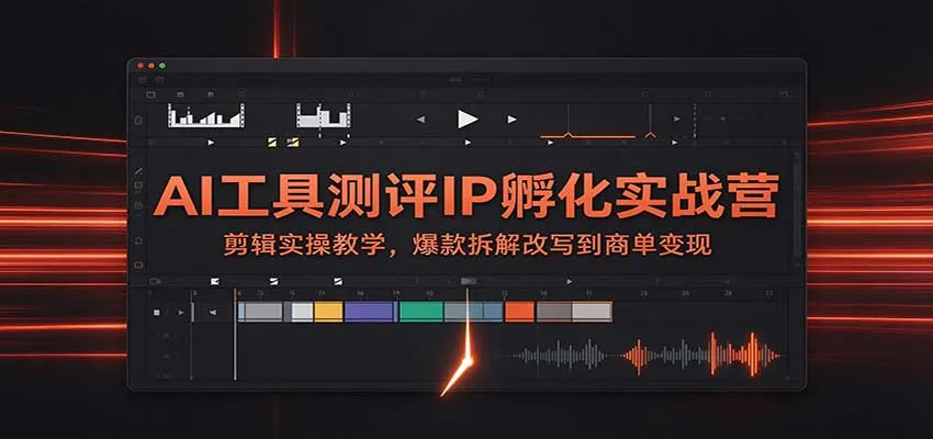 AI工具测评IP孵化实战营：剪辑实操教学，爆款拆解改写到商单变现-706资源网
