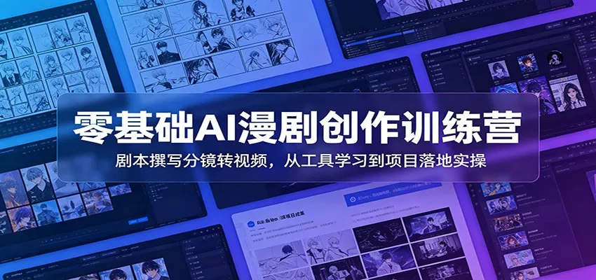 零基础AI漫剧创作训练营：剧本撰写分镜转视频，从工具学习到项目落地实操-706资源网