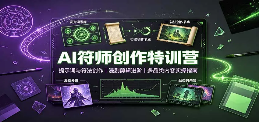 AI符师创作特训营：提示词与符法创作，漫剧剪辑进阶，多品类内容实操指南-706资源网