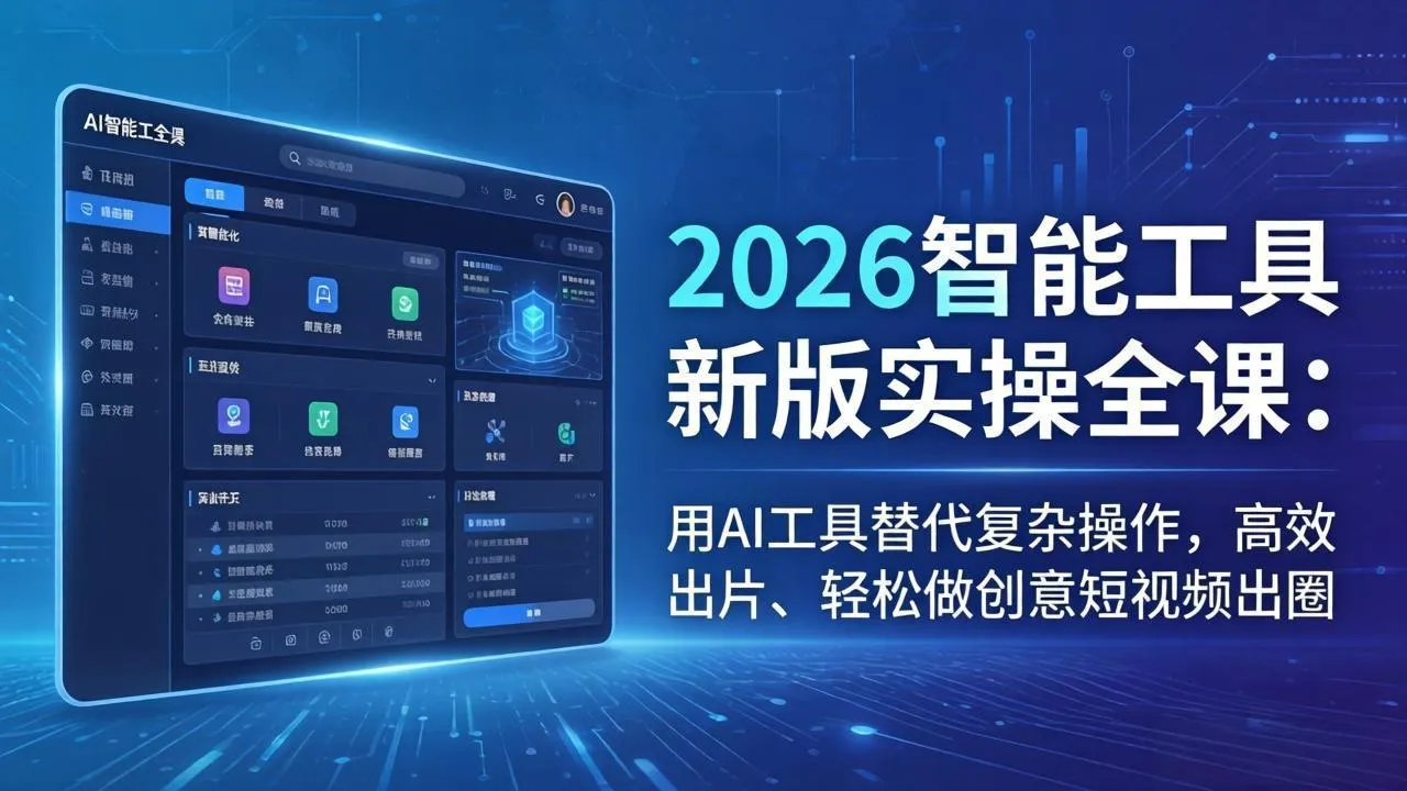2026智能工具新版实操全课：用AI工具替代复杂操作，高效出片、轻松做创意短视频出圈-706资源网