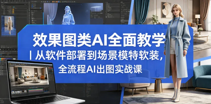 效果图类AI全面教学｜从软件部署到场景模特软装，全流程AI出图实战课-706资源网