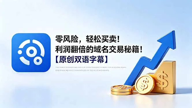 零风险，轻松买卖！利润翻倍的域名交易秘籍！【原创双语字幕】-706资源网