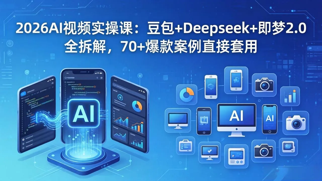 2026AI视频实操课：豆包+Deepseek+即梦2.0全拆解，70+爆款案例直接套用-706资源网