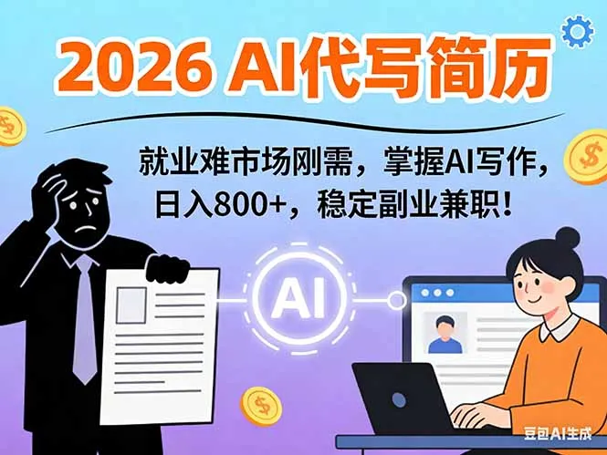 AI代写简历,超暴利,用万能模板月入1-3万实战教程,2026年市场刚需!-706资源网