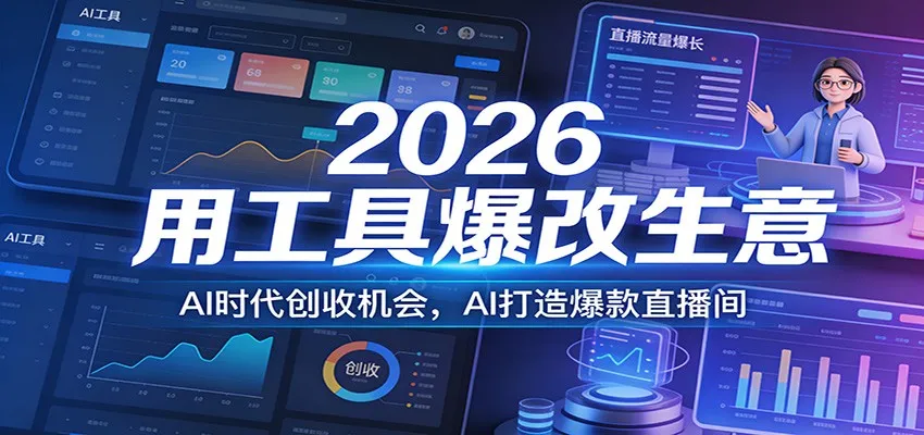 2026用工具爆改生意，AI时代创收机会，AI打造爆款直播间-706资源网