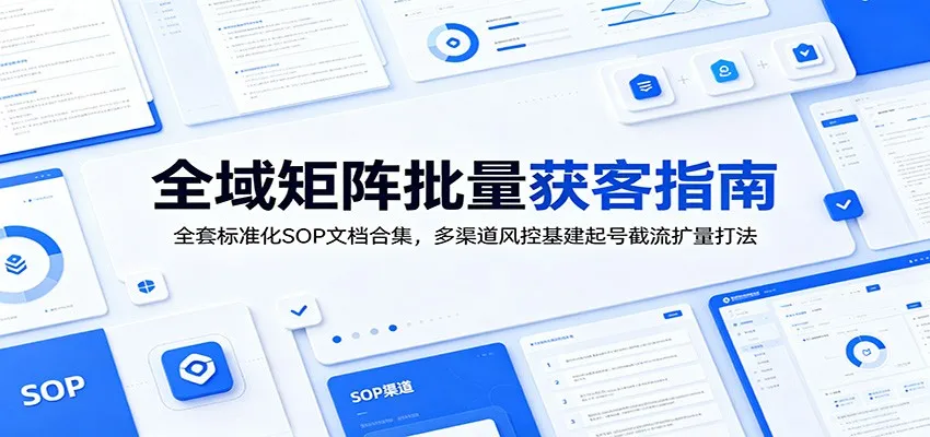 全域矩阵批量获客指南：全套标准化SOP文档合集，多渠道风控基建起号截流扩量打法-706资源网