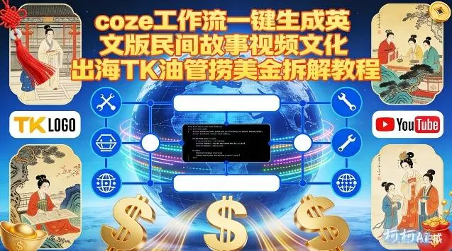 Coze扣子工作流一键生成英文版民间故事视频，文化出海TK油管捞美金拆解教程-706资源网