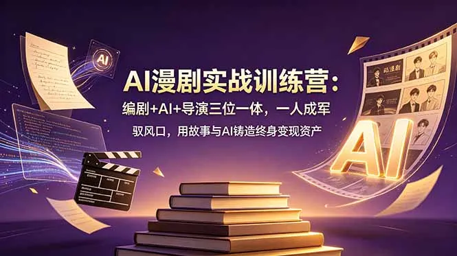 AI漫剧实战训练营：编剧+AI+导演三位一体，一人成军 驭风口，用故事与AI铸造终身变现资产-706资源网
