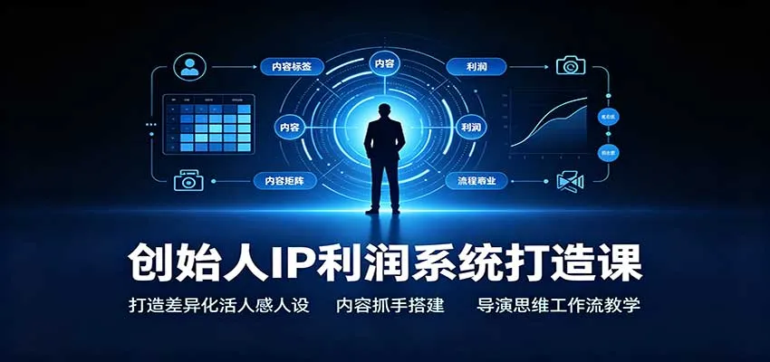 创始人IP利润系统打造课：打造差异化活人感人设，内容抓手搭建，导演思维工作流教学-706资源网