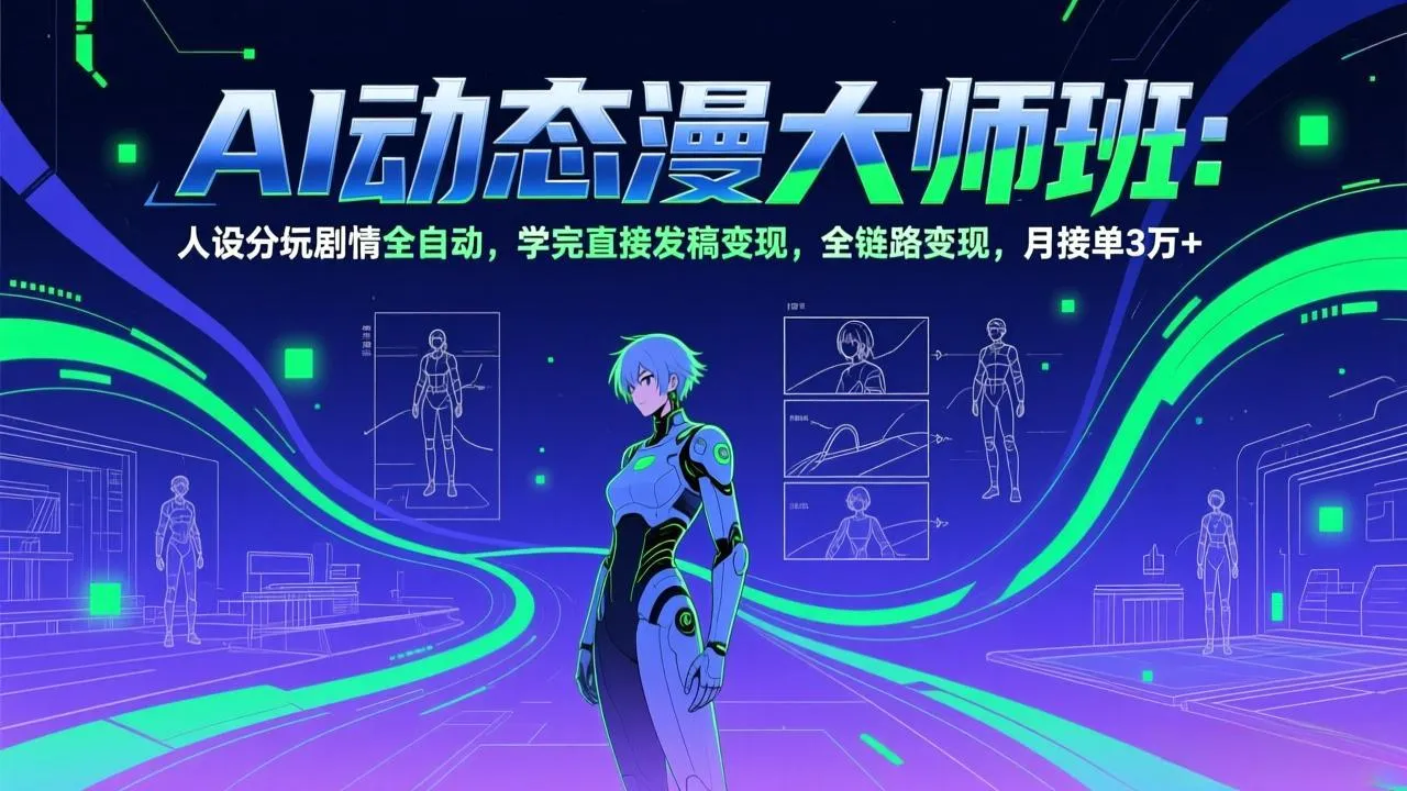 AI动态漫剧大师班：人设分镜剧情全自动，学完直接发稿变现，全链路变现，月接单3万+-706资源网