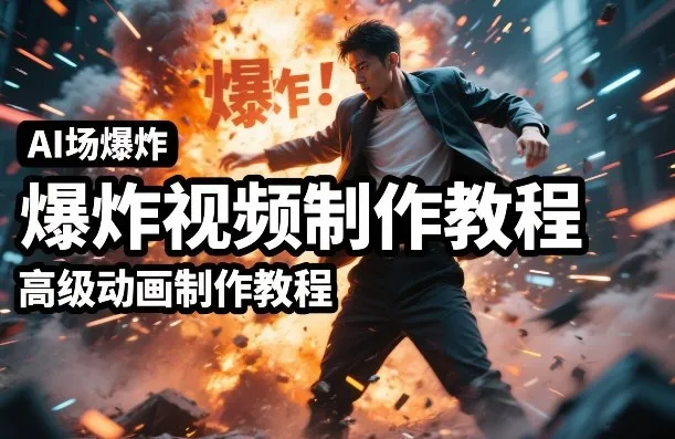 AI场景爆炸视频制作教程,利用人物实拍视频制作出高级的动画特效