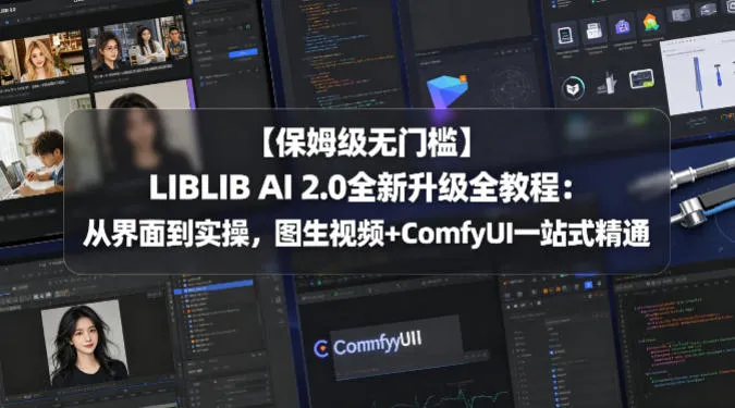 【保姆级无门槛】LIBLIB AI 2.0全新升级全教程：从界面到实操，图生视频+ComfyUI一站式精通-706资源网