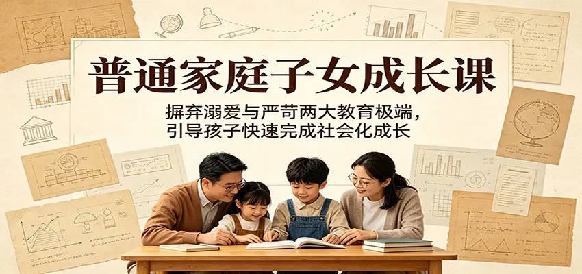 普通家庭子女成长课：摒弃溺爱与严苛两大教育极端，引导孩子快速完成社会化成长-706资源网