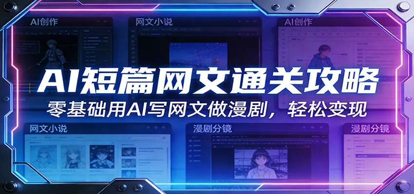 AI短篇网文通关攻略：零基础用AI写网文做漫剧，轻松变现-706资源网
