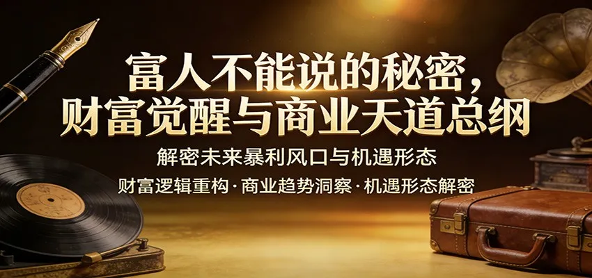 富人不能说的秘密，财富觉醒与商业天道总纲，解密未来暴利风口与机遇形态-706资源网