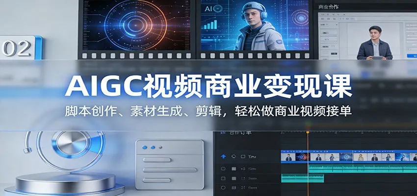 AIGC视频商业变现课：脚本创作、素材生成、剪辑，轻松做商业视频接单-706资源网