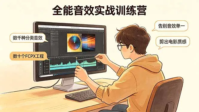 全能音效实战训练营：数千种分类音效+数十个FCPX工程，告别音效单一，剪出电影质感-706资源网