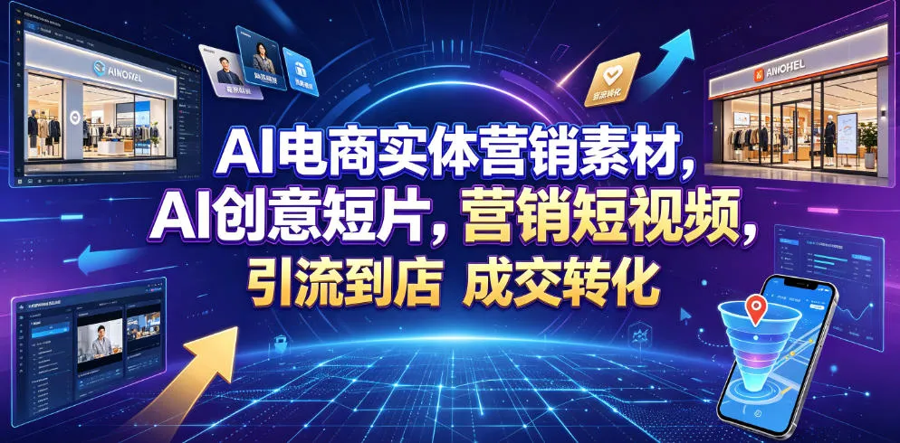 AI电商实体营销素材，AI创意短片，高效打造营销短视频，轻松引流到店，稳定提升门店客流与成交转化-706资源网