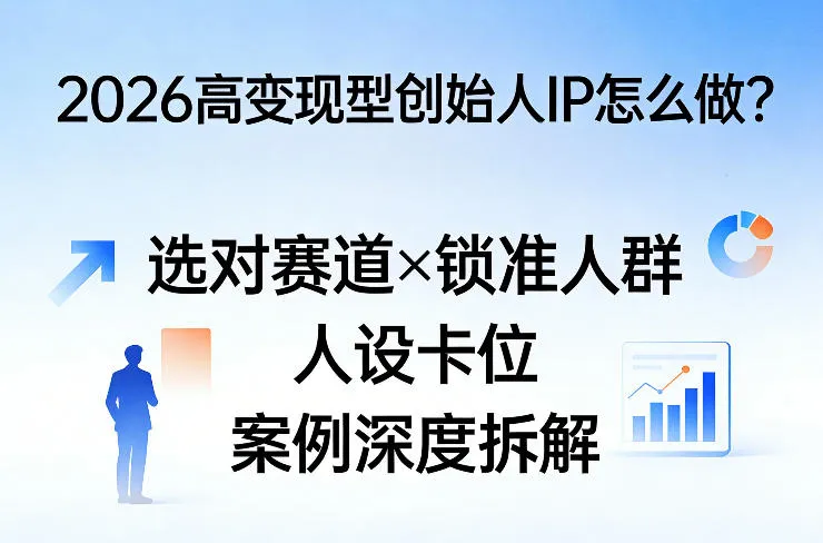 2026高变现型创始人IP怎么做？选对赛道×锁准人群×人设卡位×案例深度拆解-706资源网