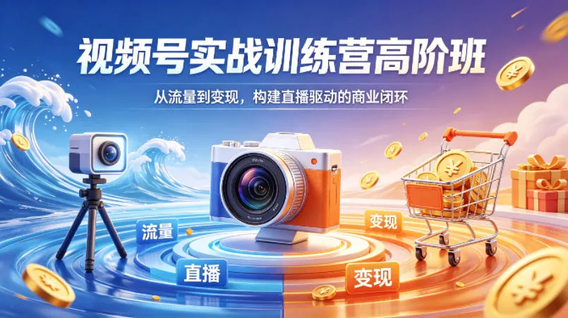 视频号实战训练营高阶班，从流量到变现，构建直播驱动的商业闭环(26年4月)-706资源网