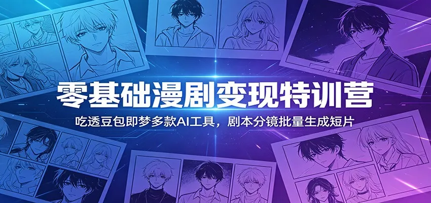 零基础漫剧变现特训营：玩转豆包即梦多款AI工具，剧本分镜批量生成短片-706资源网