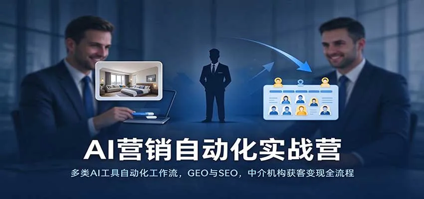 AI营销自动化实战营:多类AI工具自动化工作流,GEO与SEO,中介机构获客变现全流程-706资源网