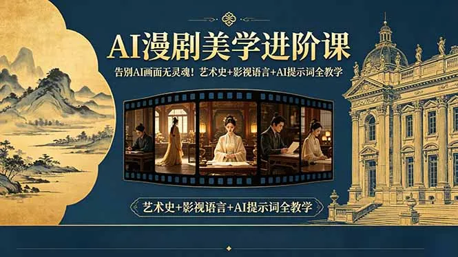 告别AI画面无灵魂！AI漫剧美学进阶课-更新，艺术史+影视语言+AI提示词全教学-706资源网
