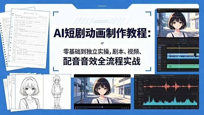 AI短剧动画制作教程：零基础到独立实操，剧本、视频、配音音效全流程实战-706资源网