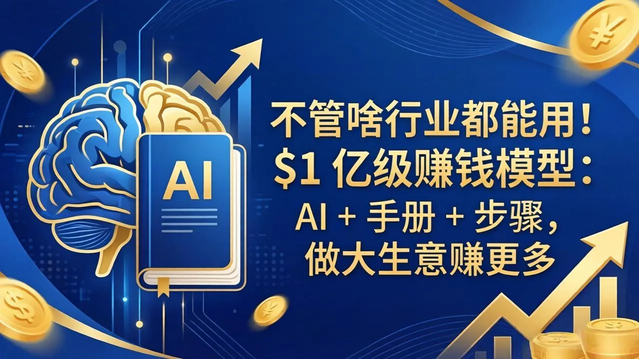 不管啥行业都能用！$1 亿级赚钱模型：AI + 手册 + 步骤，做大生意赚更多-706资源网
