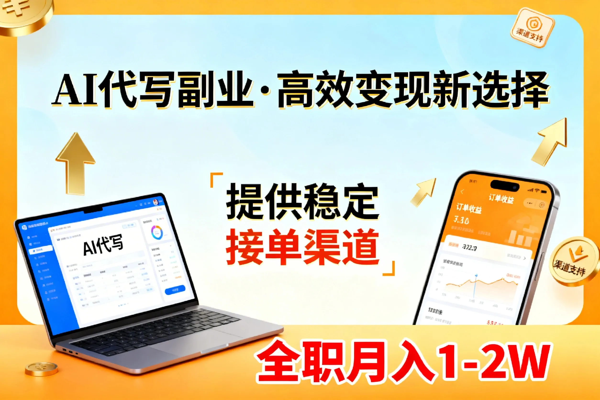 AI代写副业，高效变现，提供渠道，永不失业副业兼职 全职月入1-2W【SOP手册】-706资源网