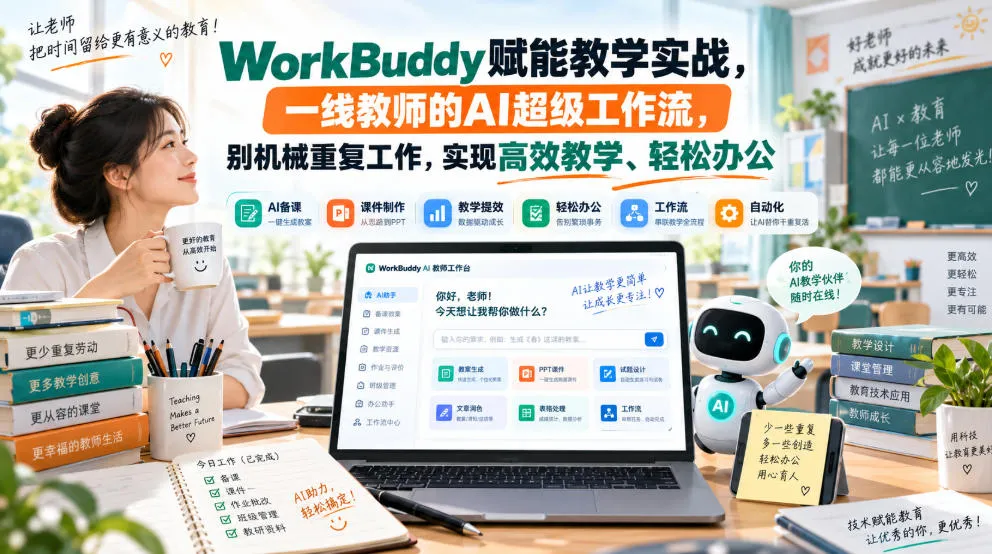WorkBuddy赋能教学实战,一线教师的AI超级工作流,别机械重复工作,实现高效教学、轻松办公-706资源网