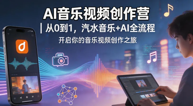 AI音乐视频创作营｜从0到1，汽水音乐+AI全流程，开启你的音乐视频创作之旅-706资源网