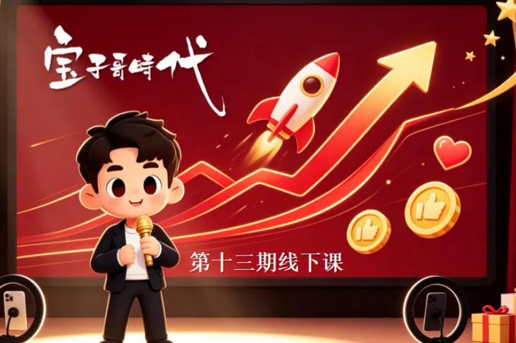 宝子哥抖音直播第13期VIP线下课9月5-6日，26年最值得看的直播课程，快速突破直播间流量瓶颈，打造高效起号闭环-706资源网