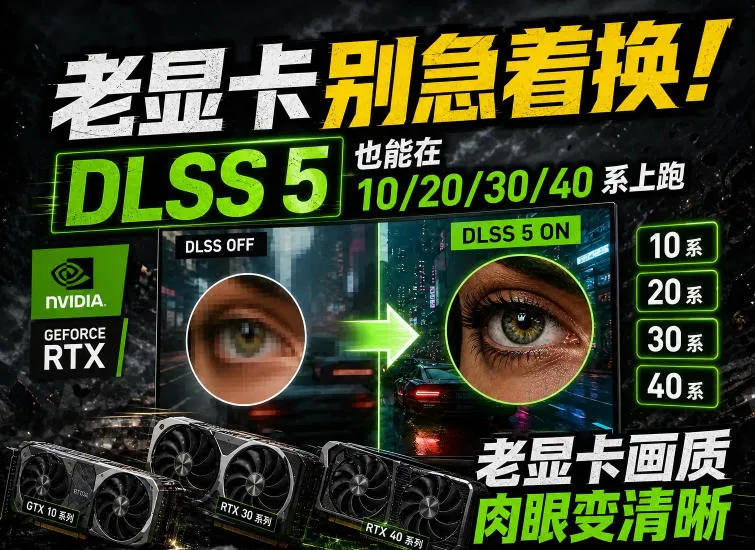 老显卡别急着换!DLSS 5也能在10/20/30/40系上跑,老显卡画质肉眼变清晰