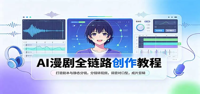 AI漫剧全链路创作教程:打磨剧本与静态分镜,分镜转视频,调音对口型,成片剪辑-706资源网