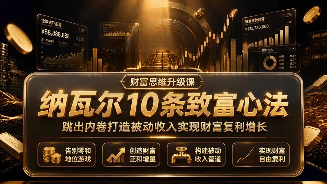 付费文章：纳瓦尔10条致富心法，跳出内卷打造被动收入实现财富复利增长-706资源网