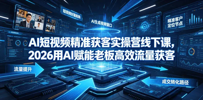 AI短视频精准获客实操营6月10-14号线下课，2026用AI赋能老板高效流量获客-706资源网