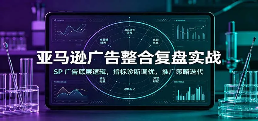 亚马逊广告整合复盘实战：SP广告底层逻辑，指标诊断调优，推广策略迭代-706资源网
