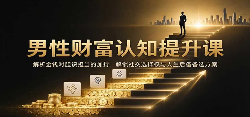 男性财富认知提升课:解析金钱对胆识担当的加持,解锁社交选择权与人生后备备选方案-706资源网