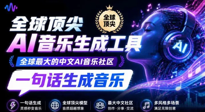 热门爆款AI工具!AI音乐一键生成器,效果逼真,一句话即可创建歌曲音效音乐,小白也可以轻松上手音述