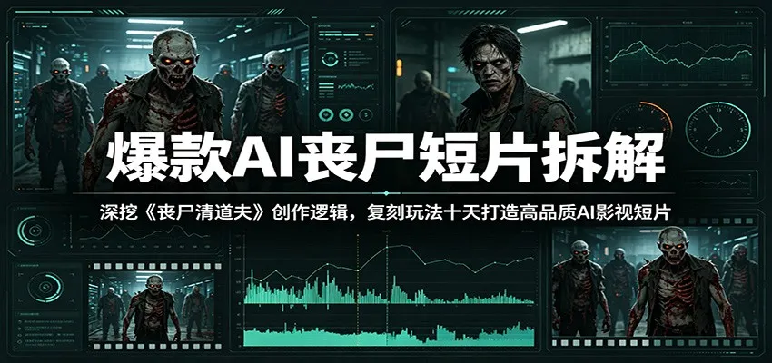爆款AI丧尸短片拆解：深挖《丧尸清道夫》创作逻辑，复刻玩法快速打造高品质AI影视短片-706资源网