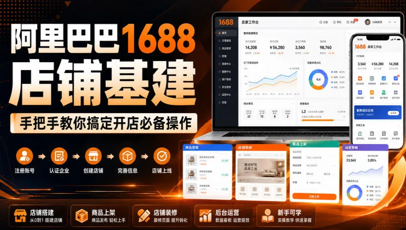 阿里巴巴1688店铺基建，手把手教你搞定开店必备操作(更新8月)-706资源网