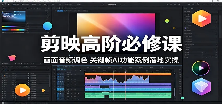 剪映高阶必修课：画面音频调色，关键帧AI功能案例落地实操-706资源网