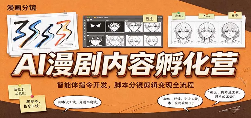 AI漫剧内容孵化营：智能体指令开发，脚本分镜剪辑变现全流程-706资源网