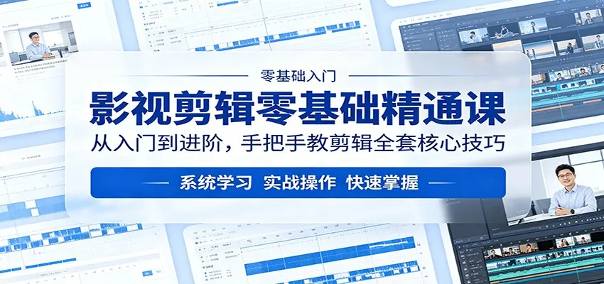 影视剪辑零基础精通课：从入门到进阶，手把手教剪辑全套核心技巧-706资源网