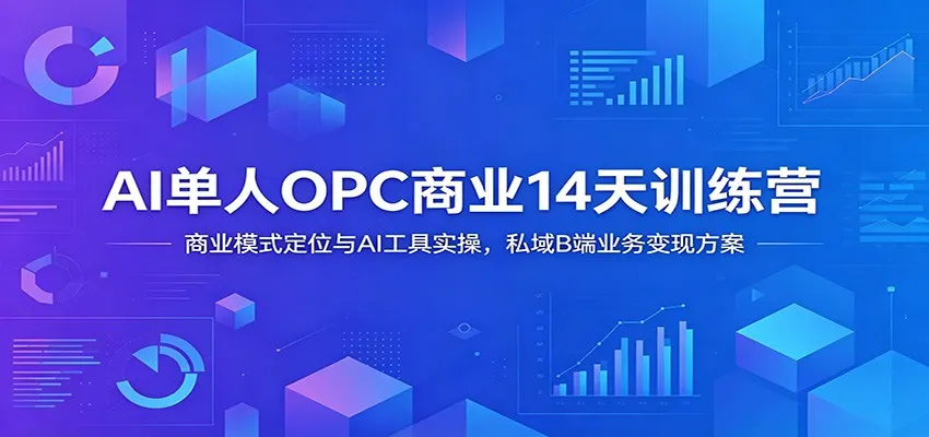 AI单人OPC商业14天训练营:商业模式定位与AI工具实操,私域B端业务变现方案-706资源网