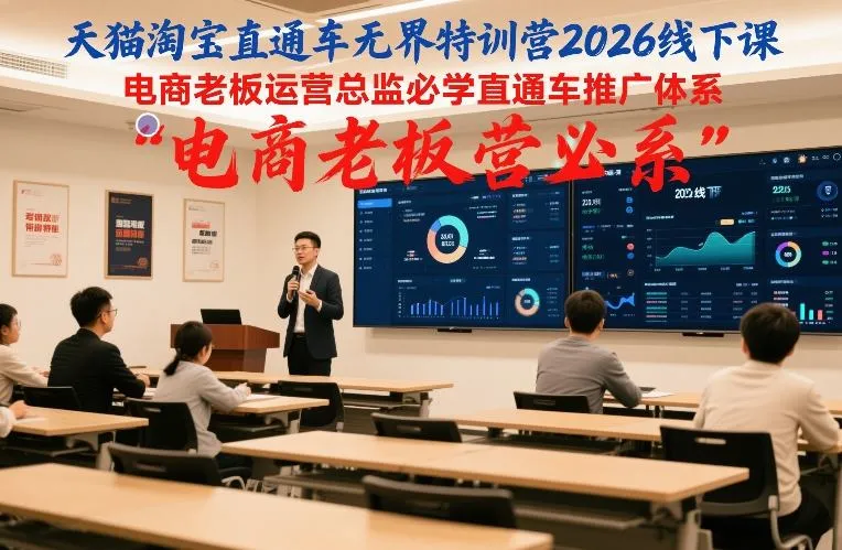 天猫淘宝直通车无界特训营2026线下课，电商老板运营总监必学直通车推广体系-706资源网