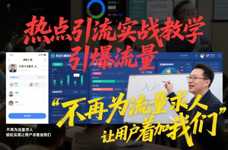 热点引流实战教学，引爆流量，不再为流量求人，轻松实现让用户求着加我们-706资源网